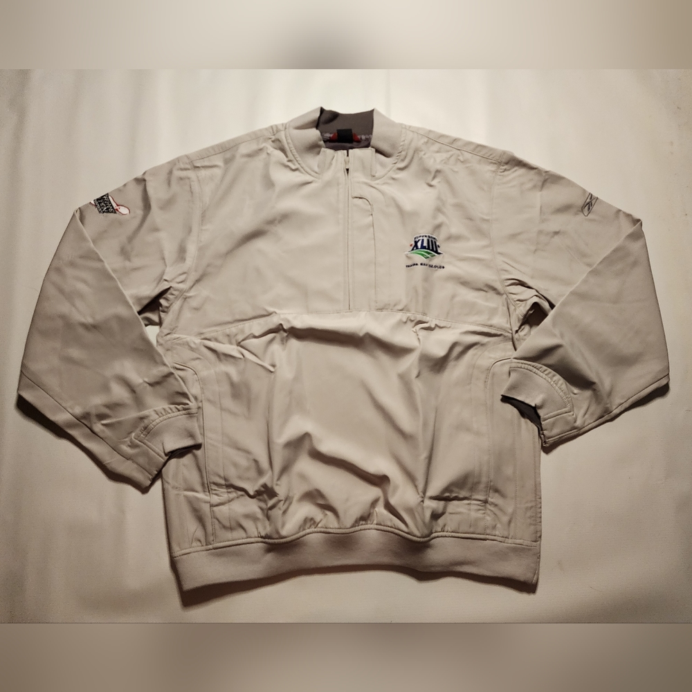 Prestige Sport Jacket Men's Large Beige Super Bowl Strike Ten Windbreaker NEW